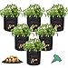 Photo GROWNEER 6 Packs 7 Gallons Grow Bags Potato Planter Bag with Access Flap and Handles, Planting Grow Bags Fabric Pots for Grow Vegetables, Potato, Carrot, Onion, with 15 Pcs Plant Labels
