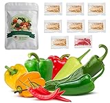 Non-GMO Sweet Hot Pepper Seeds for Planting- 8 Heirloom Pepper Seeds Varieties Pack- Serrano, Anaheim, Cayenne, Habanero, Jalapeno, Ancho Poblano, Hungarian Hot Wax, Bell Pepper for Garden Photo, best price $7.99 new 2024