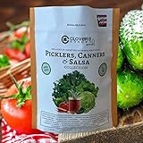 Clovers Garden Picklers, Canners & Salsa Seed Kit – 20 Varieties, 100% Non GMO Open Pollinated Heirloom Vegetable, Herb Seed Vault for Planting – USA Grown Hand Packed for Home or Survival Garden Photo, best price $19.97 new 2024