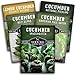 Photo Survival Garden Seeds Cucumber Collection - Mix of Armenian, Beit Alpha, Lemon, National Pickling, & Spacemaster Seed Packets to Grow Vining Vegetables on The Homestead - Non GMO Heirloom Seed Vault