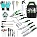Photo Heavy Duty Garden Tool Set with Soft Rubberized Non-Slip Gardening Tools, 20 PCS Gardening Tools Set Succulent Tools Set Stainless Steel Garden kit Tools for Men Women