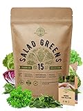 15 Lettuce & Salad Greens Seeds Variety Pack 7500+ Non-GMO Heirloom Lettuce Seeds for Planting Indoors & Outdoors Garden, Hydroponics, Aerogarden - Arugula, Kale, Spinach, Swiss Chard, Lettuce & More Photo, best price $16.99 ($0.00 / Count) new 2024