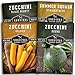Photo Survival Garden Seeds Zucchini & Squash Collection Seed Vault - Non-GMO Heirloom Seeds for Planting Vegetables - Assortment of Golden, Round, Black Beauty Zucchinis and Straight Neck Summer Squash