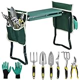 EAONE Garden Kneeler and Seat Foldable Garden Bench Stool with Soft Kneeling Pad, 6 Garden Tools, Tool Pouches and Gardening Glove for Men and Women Gardening Gifts, Protecting Your Knees & Hands Photo, best price $59.99 new 2025