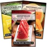 Sow Right Seeds - Tri-Color Watermelon Seed Collection for Planting - Red Jubilee, Yellow Crimson and Orange Tendersweet Watermelons. Non-GMO Heirloom Seeds to Plant a Home Vegetable Garden Photo, best price $9.99 new 2025