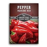 Survival Garden Seeds - Marconi Red Pepper Seed for Planting - Packet with Instructions to Plant and Grow Long Sweet Italian Peppers in Your Home Vegetable Garden - Non-GMO Heirloom Variety Photo, best price $4.99 new 2024