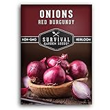 Survival Garden Seeds - Red Burgundy Onion Seed for Planting - Packet with Instructions to Plant and Grow Delicious Red Short Day Onions in Your Home Vegetable Garden - Non-GMO Heirloom Variety Photo, best price $4.99 new 2024
