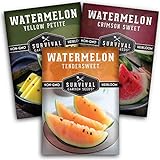 Survival Garden Seeds Tri-Color Watermelon Collection Seed Vault - Non-GMO Heirloom Mix for Planting Juicy Watermelons - Yellow Petite, Crimson Sweet (Red), & Tendersweet Orange Varieties Photo, best price $8.99 new 2024