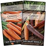 Sow Right Seeds - Carrot Seed Collection for Planting - Rainbow, Nantes, Imperator, and Kuroda Varieties - Non-GMO Heirloom Seeds to Plant a Home Vegetable Garden - Great Gardening Gift Photo, best price $9.99 new 2024