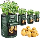 Potato Grow Bags, JJGoo 4 Pack 10 Gallon with Flap and Handles Garden Planting Bag Outdoor Plant Container Planter Pots for Vegetable, Fruits, Tomato Photo, best price $17.99 new 2024