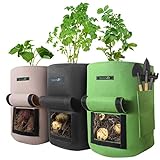 SproutJet 3 Pack 10 Gallon Potato Root Grow Bags, Seed Potatoes for Spring Planting 2022 Upgraded Home Garden Vegetable Bag with Pocket, Sturdy Handles and Window; Large Breathable High End Fabric Bag Photo, best price $33.99 new 2024