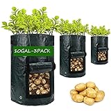 Potato-Grow-Bags, Garden Vegetable Planter with Handles&Access Flap for Vegetables,Tomato,Carrot, Onion,Fruits,Potatoes-Growing-Containers,Ventilated Plants Planting Bag (3 Pack- 10gallons) Photo, best price $22.99 new 2024