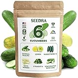 Seedra 6 Cucumber Seeds Variety Pack - 220+ Non GMO, Heirloom Seeds for Indoor Outdoor Hydroponic Home Garden - National Pickling, Lemon, Spacemaster Bush Cuke, Marketmore & More Photo, best price $13.99 new 2024