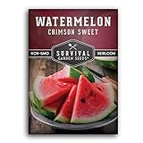 Survival Garden Seeds - Crimson Sweet Watermelon Seed for Planting - Packet with Instructions to Plant and Grow Large Delicious Watermelons in Your Home Vegetable Garden - Non-GMO Heirloom Variety Photo, best price $4.99 new 2024