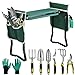Photo EAONE Garden Kneeler and Seat Foldable Garden Bench Stool with Soft Kneeling Pad, 6 Garden Tools, Tool Pouches and Gardening Glove for Men and Women Gardening Gifts, Protecting Your Knees & Hands