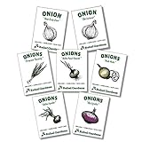 Organic Onion Seeds - 7 Varieties of Heirloom and Non-GMO Red, Yellow, and Green Onions for Planting Photo, best price $9.74 ($1.39 / Count) new 2024