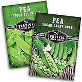 Survival Garden Seeds Sugar Peas Collection Seed Vault - Oregon Sugar Pod II Pea & Sugar Daddy Snap Pea - Non-GMO Heirloom Varieties to Grow Delicious Cool Weather Vegetables on Your Homestead Photo, best price $7.99 new 2024