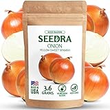 SEEDRA Yellow Sweet Spanish Onion Seeds for Indoor and Outdoor Planting - Non GMO and Heirloom Seeds - 800 Seeds - Sweet Onions for Home Vegetable Garden Photo, best price $6.00 new 2024