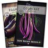 Sow Right Seeds - Eggplant Seed Collection for Planting - Black Beauty and Long Eggplant Varieties Non-GMO Heirloom Seeds to Plant an Outdoor Home Vegetable Garden - Great Gardening Gift Photo, best price $7.99 new 2024