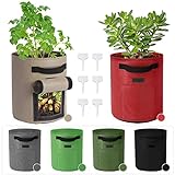 Future Way 6-Pack Potato Grow Bags, 10 Gallon Potato Planters with 2 Flaps, Sturdy Fabric Pots with Handles & Reinforced Stitching, Labels Included, Multi-Color Set Photo, best price $35.99 new 2024