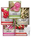 Radish Seeds for Planting 5 Individual Packets - Watermelon, French Breakfast, Champion, Cherry Belle, White Icicle for Your Non GMO Heirloom Vegetable Garden by Gardeners Basics Photo, best price $10.95 new 2024