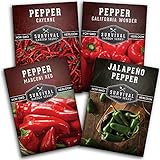 Survival Garden Seeds Pepper Collection Seed Vault - Non-GMO Heirloom Vegetable Seeds for Planting - Sweet and Hot Pepper - Jalapeño, Cayenne, California Wonder, Marconi Red Peppers Photo, best price $9.99 new 2024