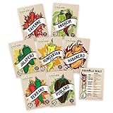 Hot Pepper Seeds Variety Pack - 100% Non GMO – Habanero, Jalapeno, Cayenne, Anaheim, Hungarian Hot Wax, Serrano, Poblano. Heirloom Chili Pepper Seeds for Planting in Your Organic Garden Photo, best price $15.95 new 2024