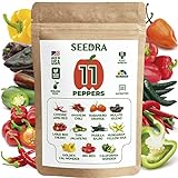 Seedra 11 Sweet and Hot Pepper Seeds Variety Pack - 730+ Non GMO, Heirloom Seeds for Indoor Outdoor Hydroponic Home Garden - Cayenne, Anaheim, Cherry, Habanero, Sweet Bell Peppers, Hungarian & More Photo, best price $16.99 new 2024