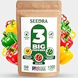 SEEDRA 3 Bell Peppers - 150 Seeds of California Wonder, Golden Cal Wonder, Big Red Bell Pepper for Planting - Variety Pack of Red, Yellow and Green Peppers and Free 350+ Lettuce Buttercrunch Seeds Photo, best price $10.88 new 2024