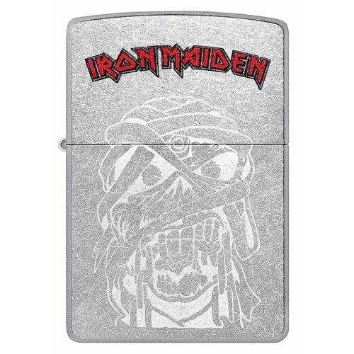 Оригинальная бензиновая зажигалка ZIPPO Classic 48667 Iron Maiden с покрытием Street Chrome - группа Iron Maiden фотография