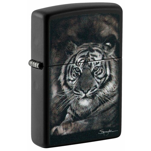 Зажигалка ZIPPO Spazuk Design с покрытием Black Matte, латунь/сталь, чёрная, матовая, 38x13x57 мм фотография