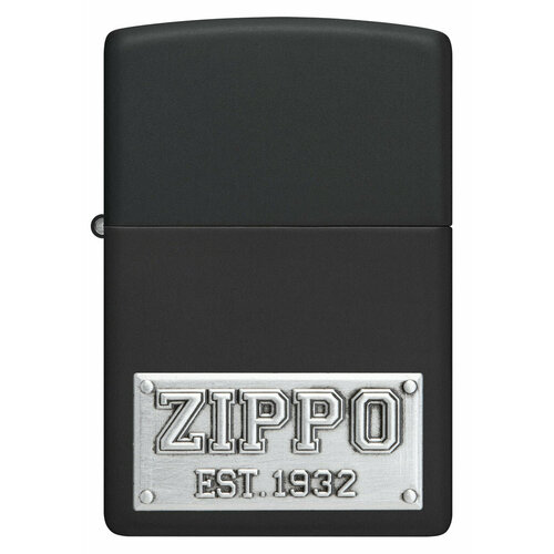 Оригинальная бензиновая зажигалка ZIPPO Classic 48689 License Plate с покрытием Black Matte - Номерной знак фотография