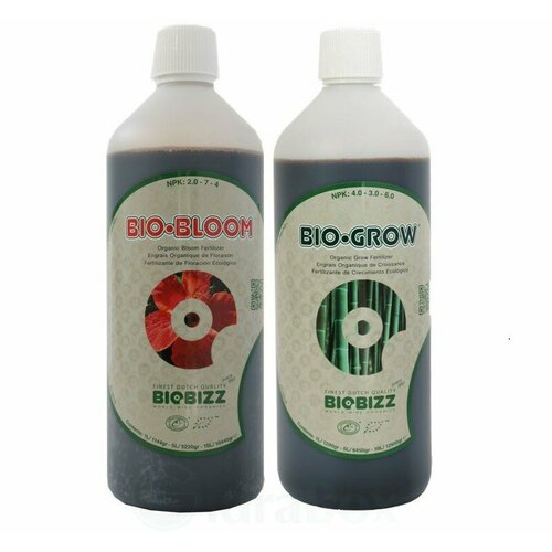 Комплект базовых удобрений BioBizz Grow+Bloom 2x1 л фотография