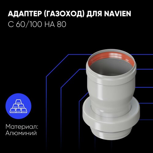 Адаптер для дымохода 60/80 (газоход) (для Navien) фотография