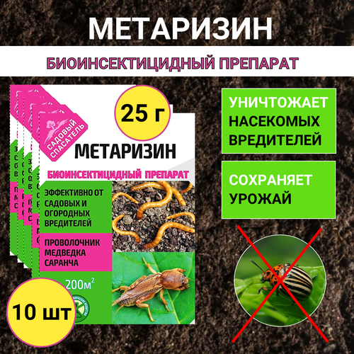 Ивановское Метаризин биоинсектицид от садовых вредителей в почве 25 г, 10 шт фотография