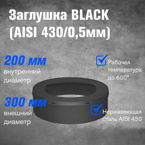 Заглушка BLACK (AISI 430/0,5мм) (200х300) фотография