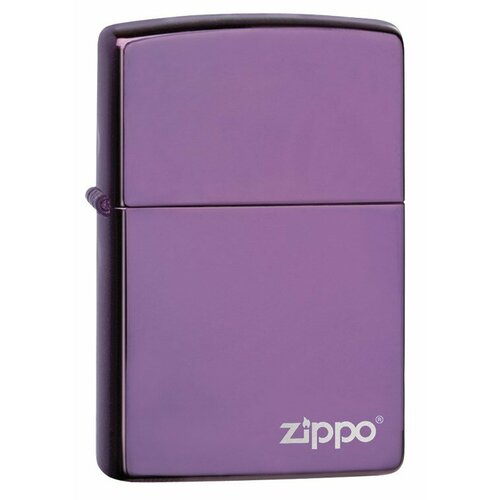 Зажигалка ZIPPO Classic с покрытием Abyss™, латунь/сталь, фиолетовая с логотипом, 38x13x57 мм фотография