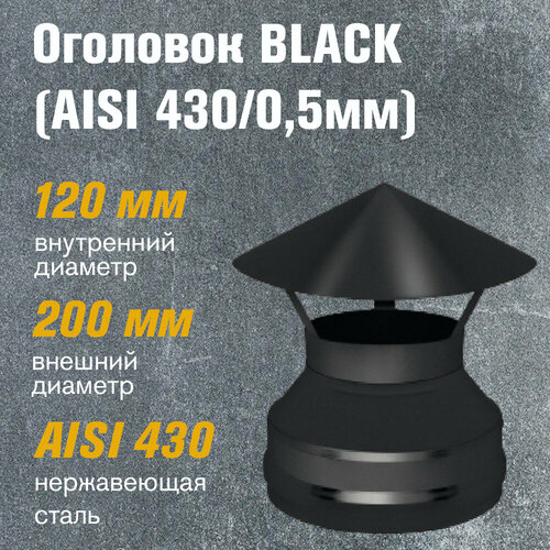 Оголовок из нержавеющей стали BLACK (AISI 430/0,5мм) (120x200) фотография