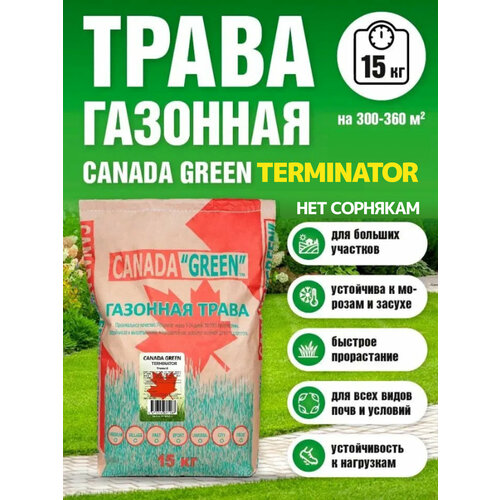 Газонная трава семена Канада Грин Нет сорнякам 15кг / Canada Green Terminator 15кг фотография