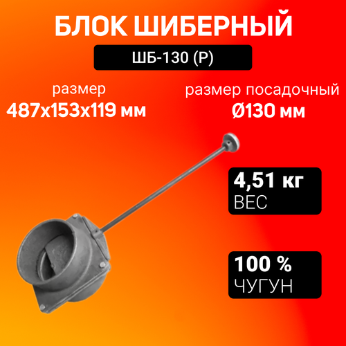 Блок шиберный ШБ-130 чугунный (Р) (48.5х13.8х11.9) фотография