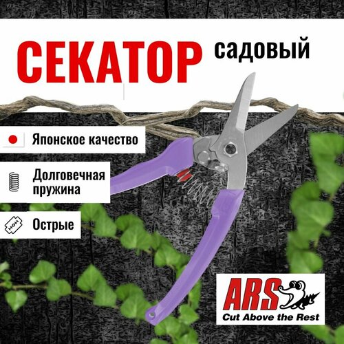 фотография Секатор ARS 140DX-V профессиональный, длина 184 мм, фиолетовый, купить онлайн 4300 рубл