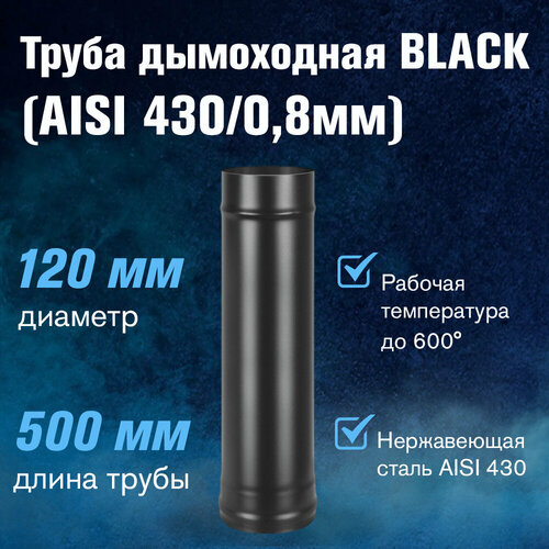 Труба BLACK (AISI 430/0,8мм) L-0,5м (120) фотография