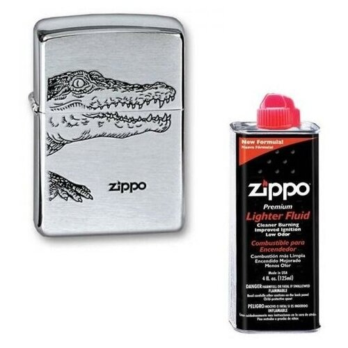 Зажигалка Zippo 200 Alligator + оригинальное топливо 125 мл фотография