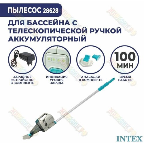 Аккумуляторный вакуумный пылесос для чистки бассейна ZR200 INTEX 28628 фотография