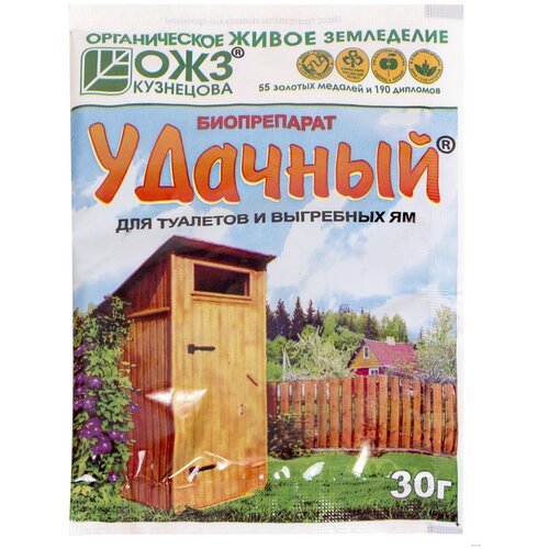 БашИнком Биопрепарат для туалетов и выгребных ям Удачный, 30 л/, 30 г, 2 шт., 1 уп. фотография