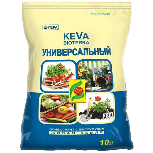 Почвогрунт Гера Keva Bioterra универсальный, 10 л, 3 кг фотография