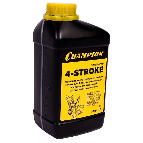 Масло для садовой техники CHAMPION 4-Stroke SAE 10W40, 1 л фотография