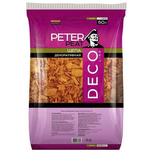 Щепа декоративная PETER PEAT Deco Line оранжевый, 60 л, 7.5 кг фотография