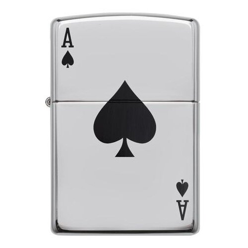 Оригинальная бензиновая зажигалка ZIPPO 24011 Lucky Ace с покрытием High Polish Chrome - Счастливый Туз фотография