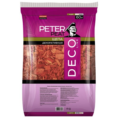 Щепа декоративная PETER PEAT Deco Line красная, 60 л фотография